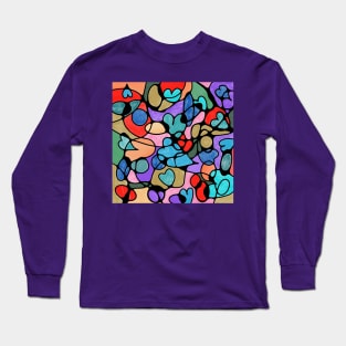 NEUROGRAPHIC HEARTS WATERCOLORS Long Sleeve T-Shirt